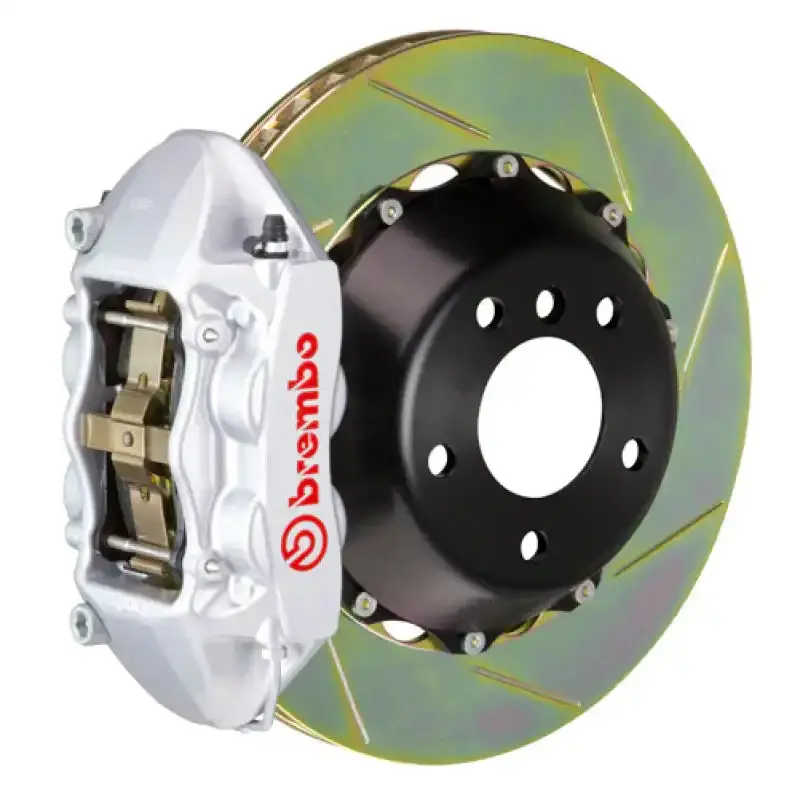 Brembo Gt Bbk For 2012–2016 Porsche 991.1 Carrera 4S — Rear, 4-Piston Calipers, 380X28Mm Slotted Two-Piece Rotors, Silver Finish 1