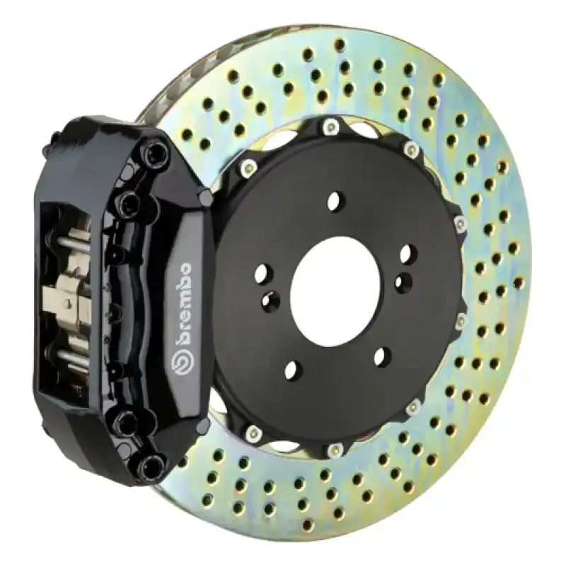 Brembo Gt Big Brake Kit For 2005–2010 Vw Jetta – Front 4-Piston Calipers, Drilled Two-Piece 328X28Mm Rotors (Black Finish) 1