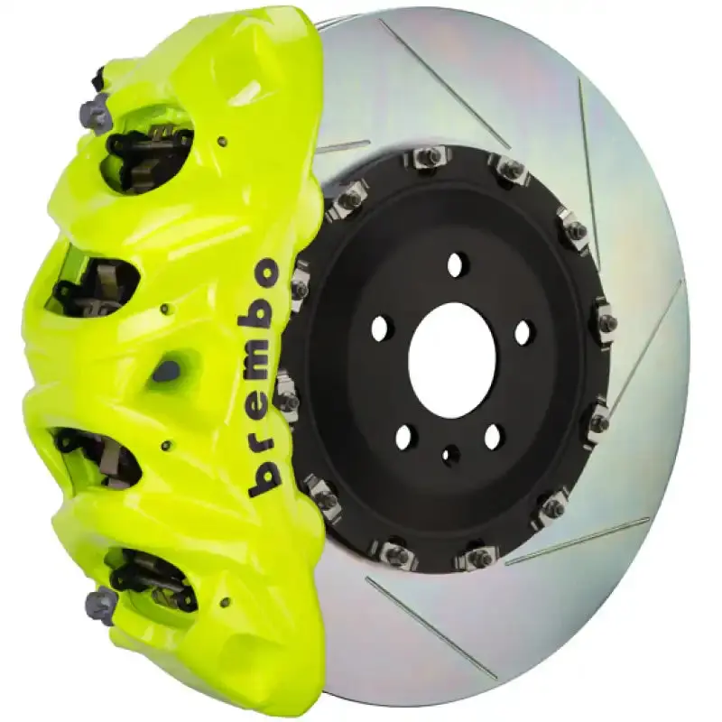 Brembo Gt Big Brake Kit For 2019+ Bmw X5 — Front, 8-Piston Calipers, 412X38Mm Slotted Two-Piece Rotors, Fluorescent Yellow Finish 1