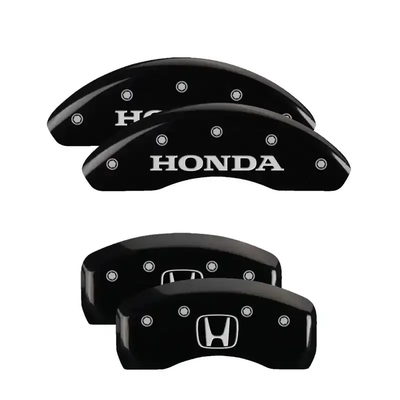 Mgp 4-Piston Caliper Covers – Engraved Honda H Logo, Front & Rear, Black/Silver Finish For 2018 Accord 1