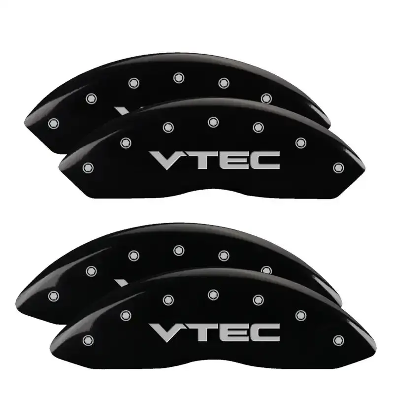 Mgp Engraved 4-Piston Caliper Covers – V-Tech Black With Silver Accent (Front & Rear) 1