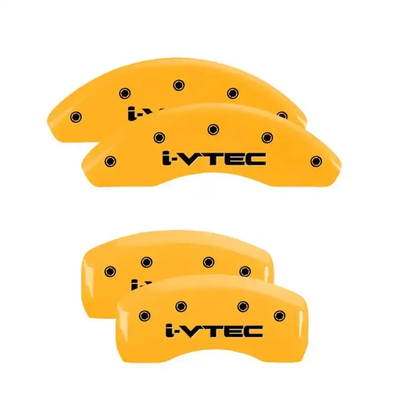 Mgp Engraved Brake Caliper Covers For Honda Accord – Front And Rear Sets With Yellow-On-Black Finish 1