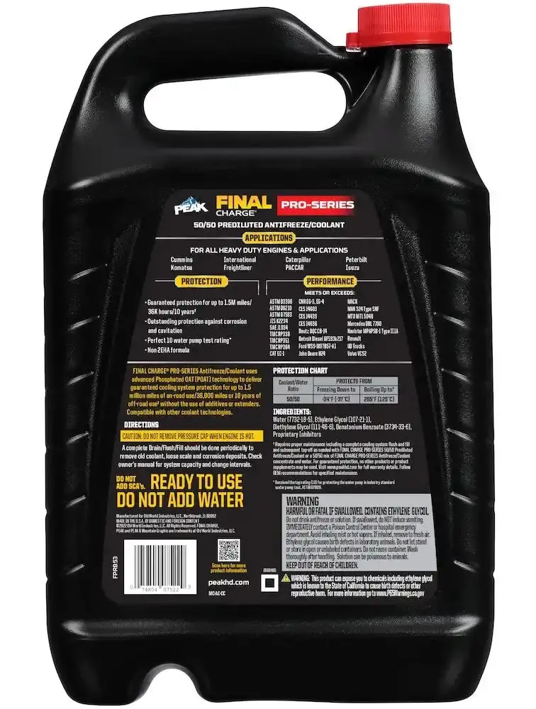 Peak Final Charge Pr-Series Antifreeze/Coolant – Concentrated Formula 1
